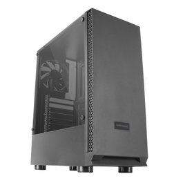 Mars Gaming Caja Gaming Semitorre MCN2 - Torre PC ATX con Ventana Lateral, Soporte 4 Ventiladores, Incluye 1 Ventilador Trasero, Compatible con Refrigeración Líquida 240mm